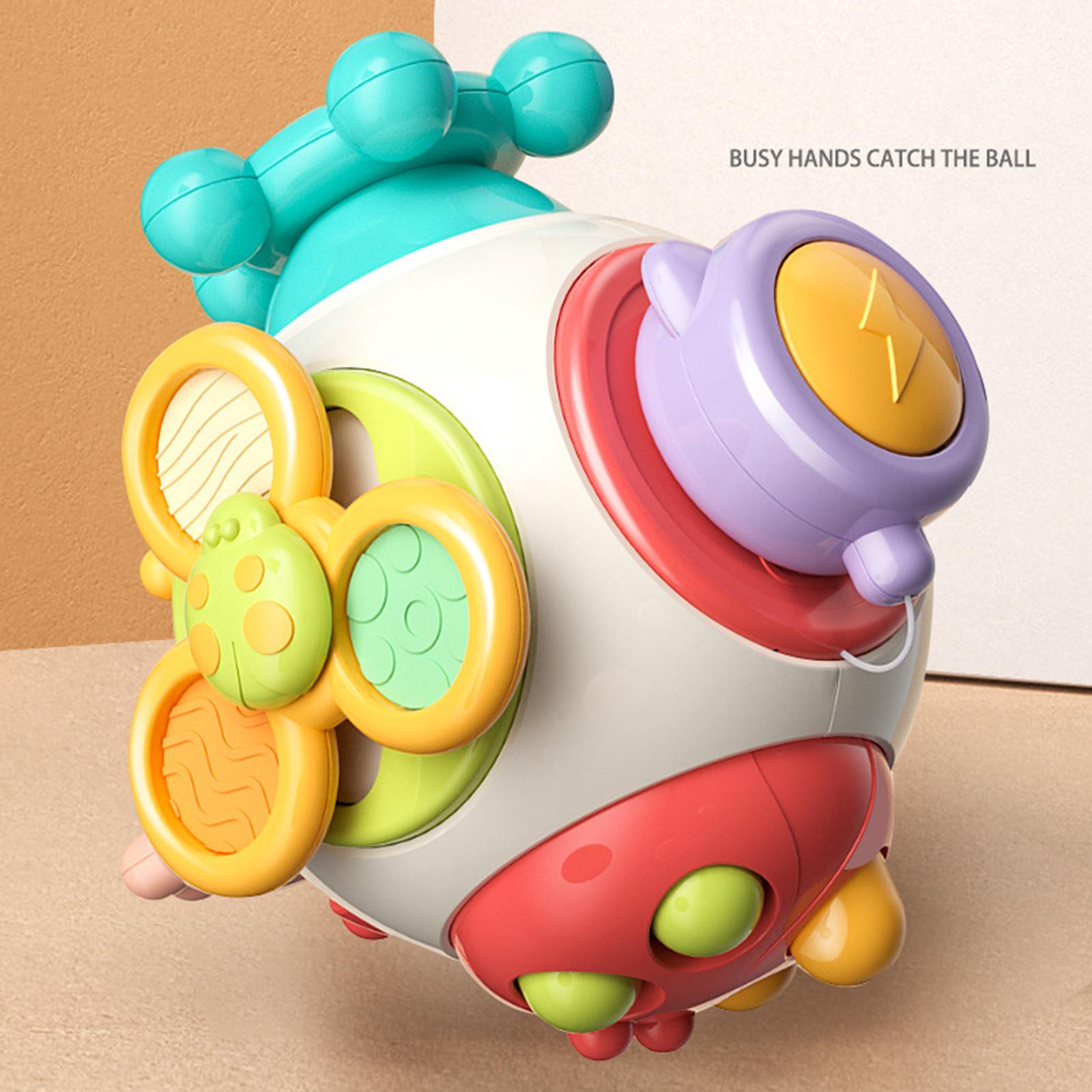 Baby Busy Ball Fine Motor Skills Multifunctional Color Recognition Busy Hand Grasping Ball for 1 2 3 Year Old Babies Kids