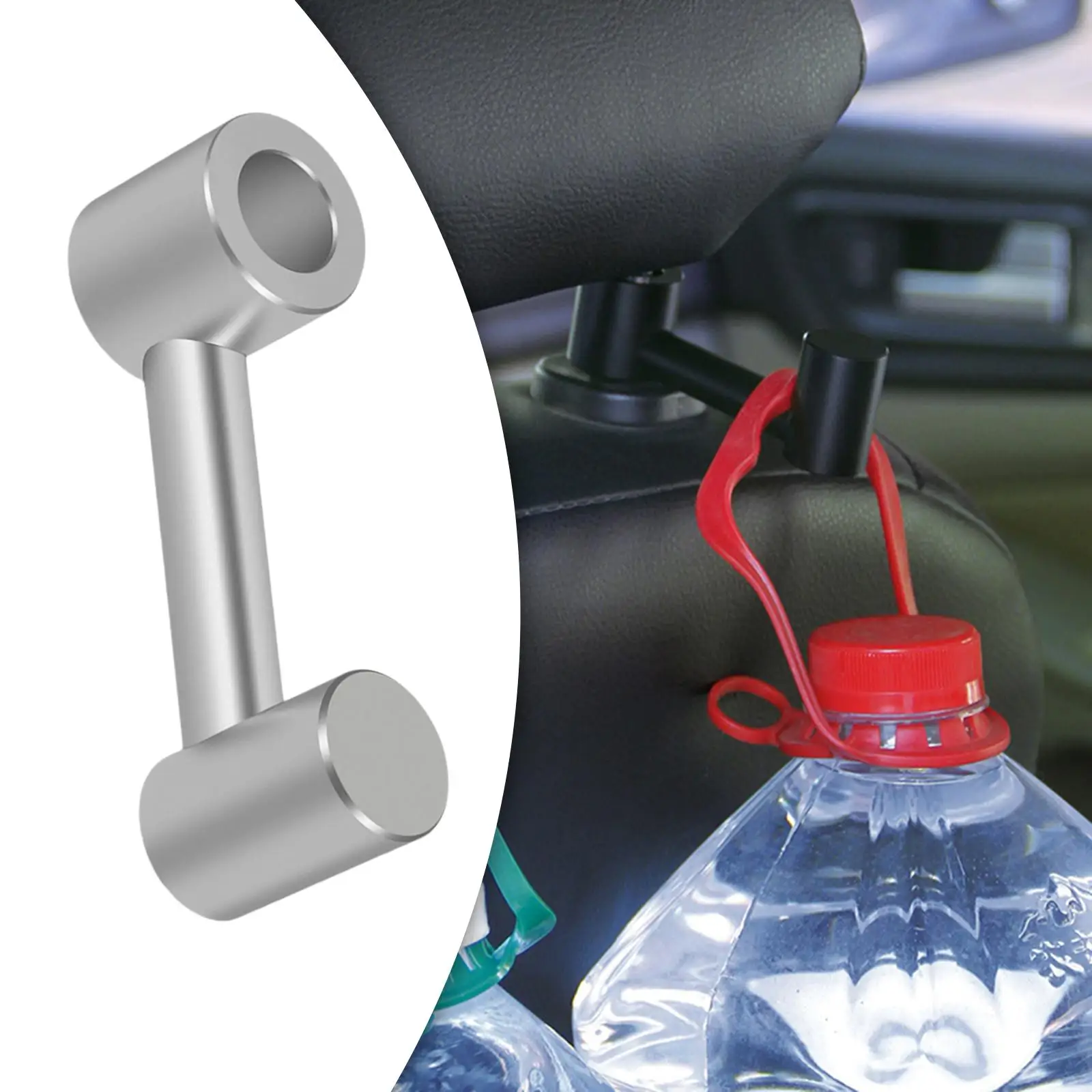  Headrest Hook Interior Accessory Stainless Metal Hanger Backseat Organiser Hidden for Vehicle Car Driving Storage Pouch