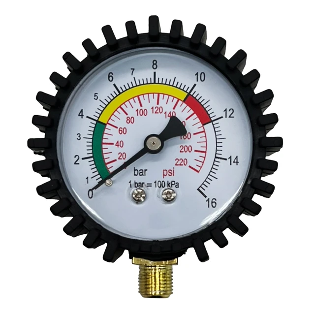 Manometer, Digital Reifendruckmesser, Wasserdruckmesser für Kraftstoff Luft  Öl oder Wasser 0-4bar / 0-60psi, 1/4 Zoll NPT Messing Seitenhalterung