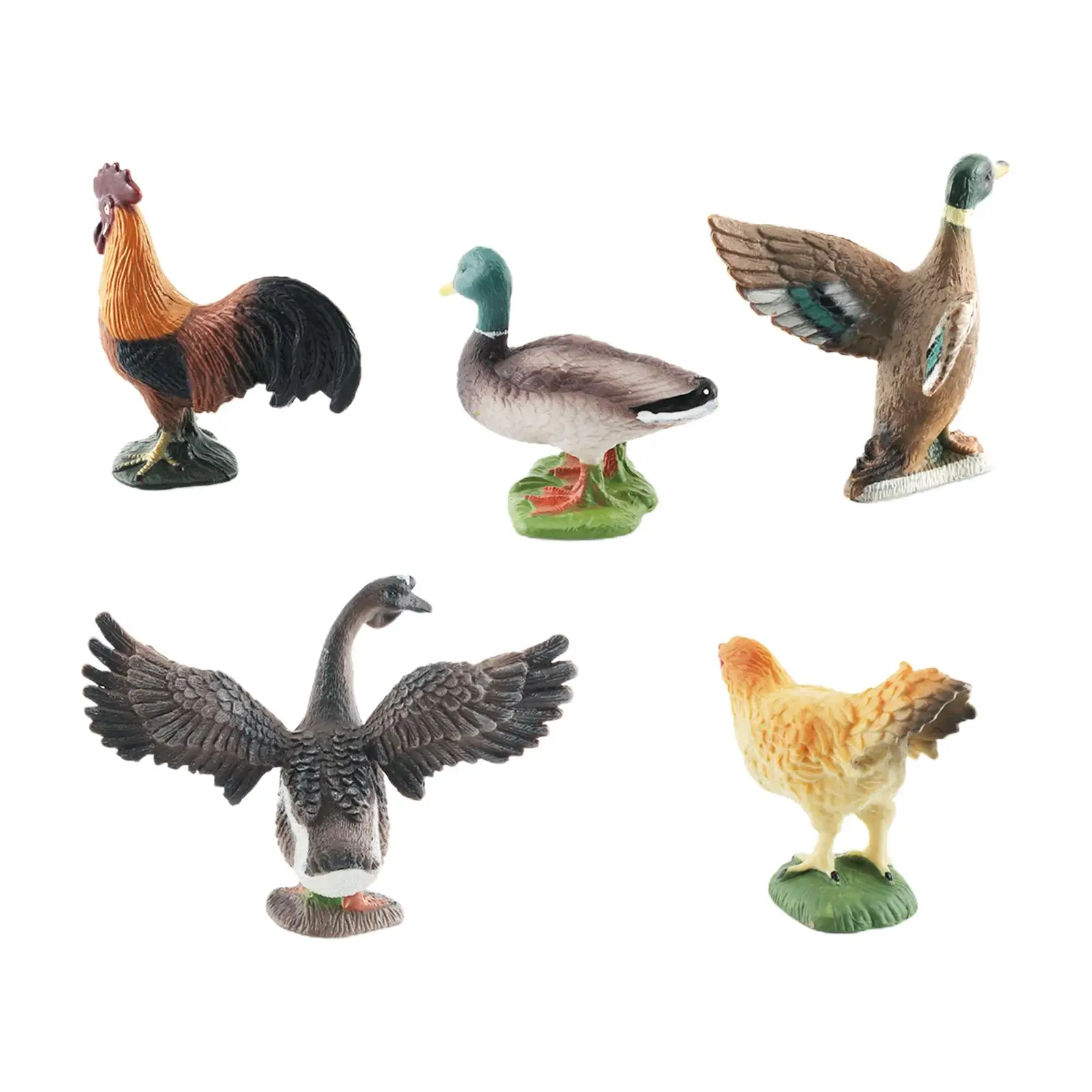 5Pcs Miniature Farm Animals Model Collectible Educational Toy Gifts Simulation