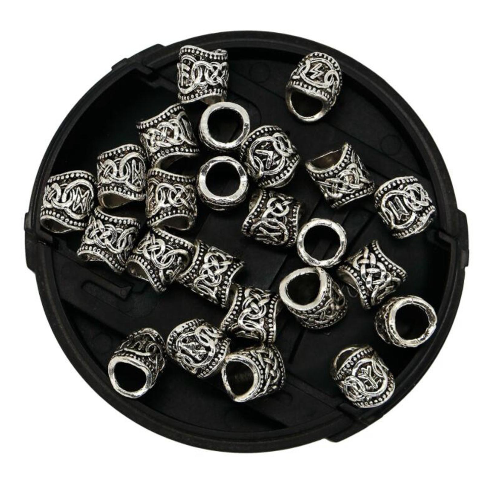 24 Pieces Hair Coil Dreadlocks Hair Braid Rings Dreadlocks Metal Hair Cuffs Hair Braiding Beads for Hair Accessory (Silver)