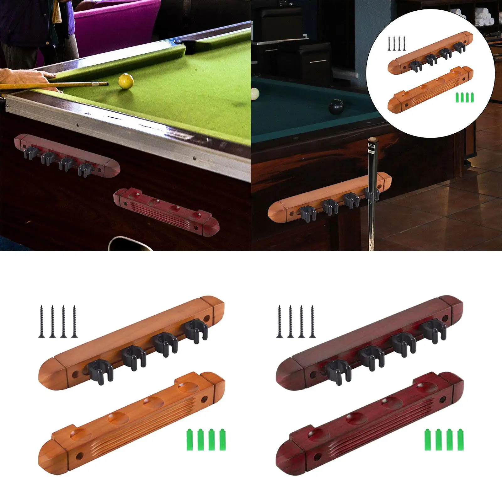 Pool Cue Rack Wall Mounted Rod Organizer Fishing Rod Stand Billiard Cue Rest