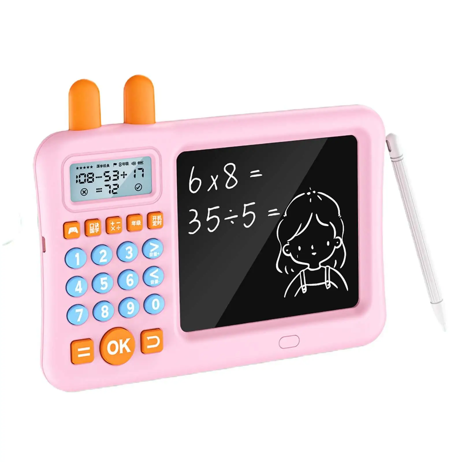 Electronic Calculator with Drawing Board, Electronic Math Game for Boys Girls Kids Preschool