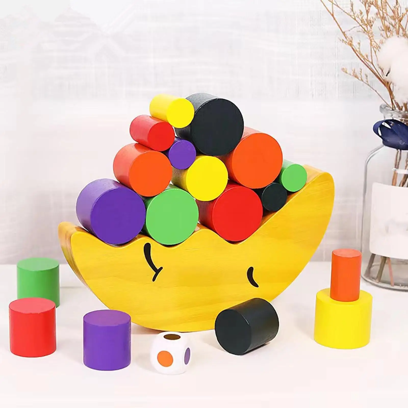 Toy Wooden Blocks Early Childhood Wooden Blocks Balancing Game Sorting Toy Table