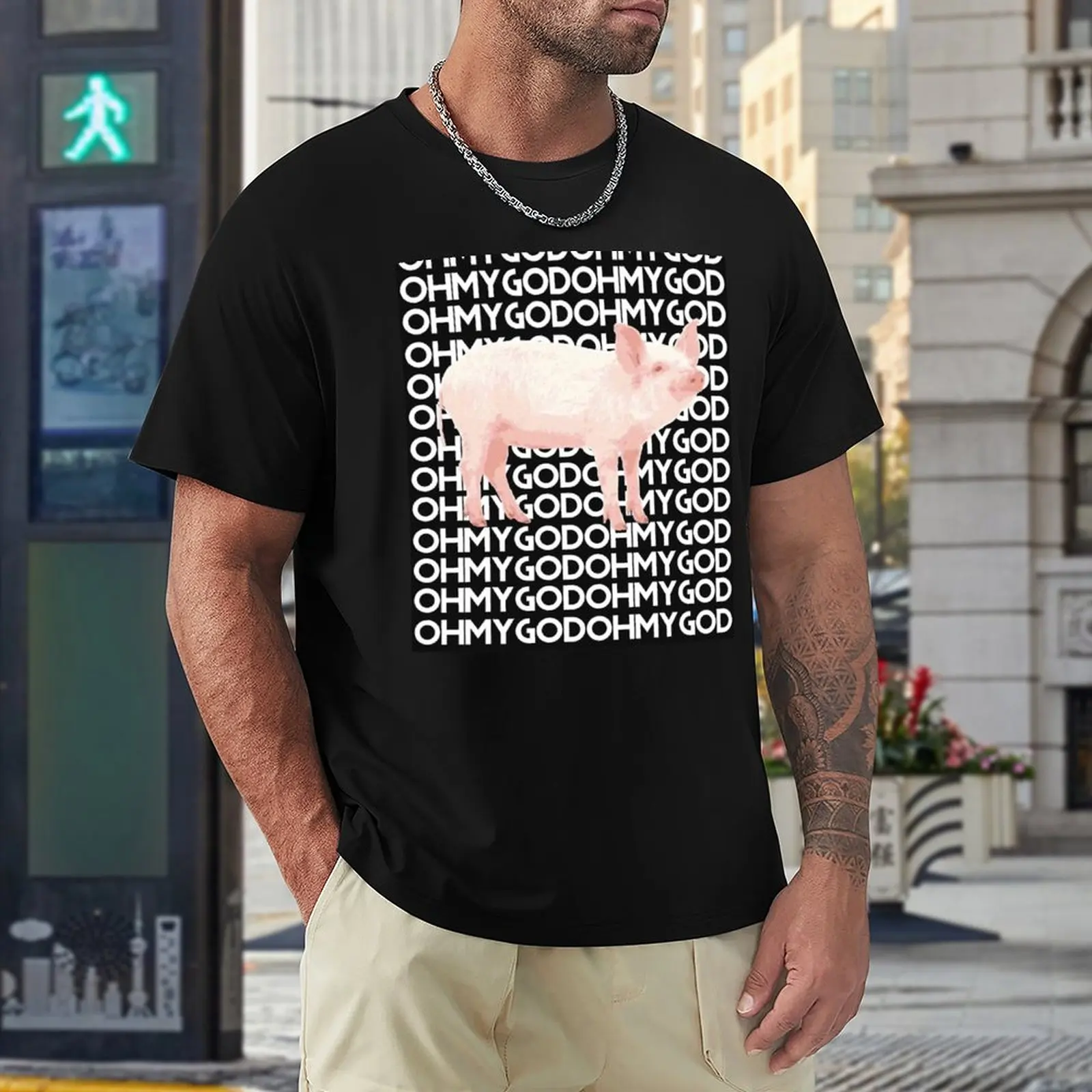 Футболка Шейн Доусон свинка О мой Бог футболка оверсайз s забавная футболка  свиная футболка графическая футболка черные футболки для мужчин | AliExpress