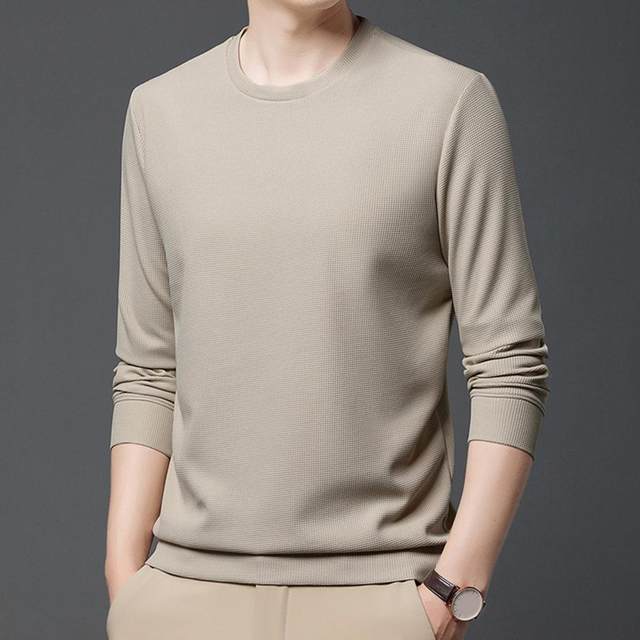 Tan Heavyweigth Cotton Long Sleeve T Shirt - 7211