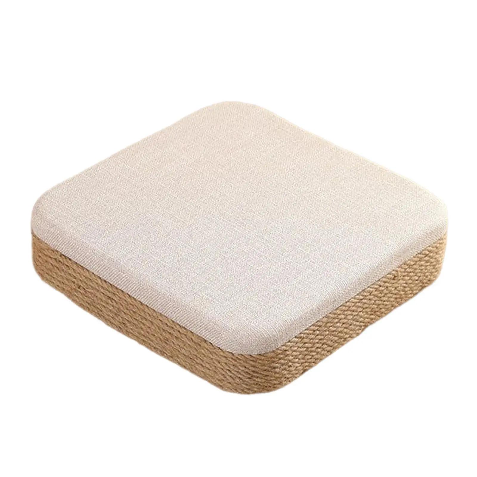 Portable Flat Seat Cushion Square 40Cmx40Cmx10cm Handwoven Handmade Floor Pouf Mat for Bedroom Office Outdoor Yoga Practice