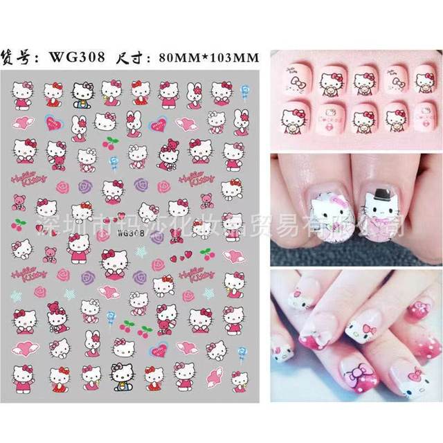 Hello Kitty Nails (sticker coming soon) Using our “LV Pattern” decals and  “Clouds and Star” decals. ⬅️⬅️ on our . . #longnails  #hellokittyNails, By The Nail Junkie Studio