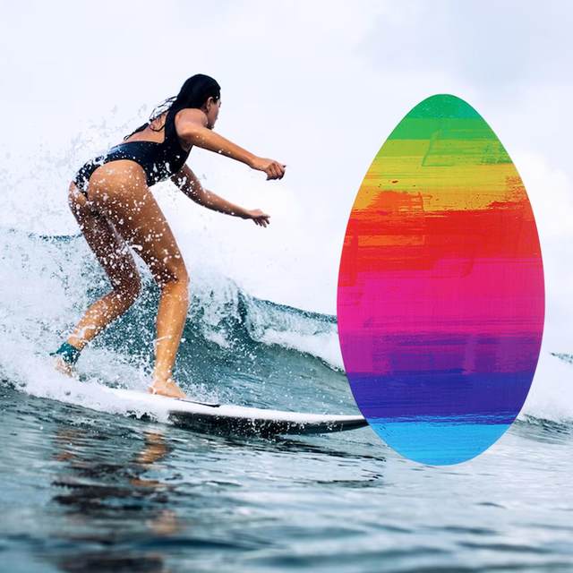Skimboard Ronyme Pour Enfants - Planche Bois 76x45cm, Glisse Plage