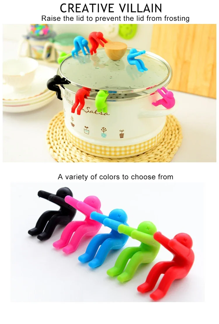 Description Picture 2 of itemSilicone Support Pan Pot Lid Holder Anti-Overflow Pot Clip Kitchen Tools Stand Mobile Phone Chopstick Spoon Holder Stand Gadgets