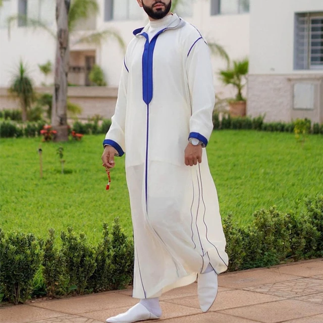 Muslim Jubba Thobe Clothes Men Hoodie Ramadan Robe Kaftan Abaya Dubai  Turkey Islamic Clothing Male Casual Loose Robe - Jubba Thobe - AliExpress