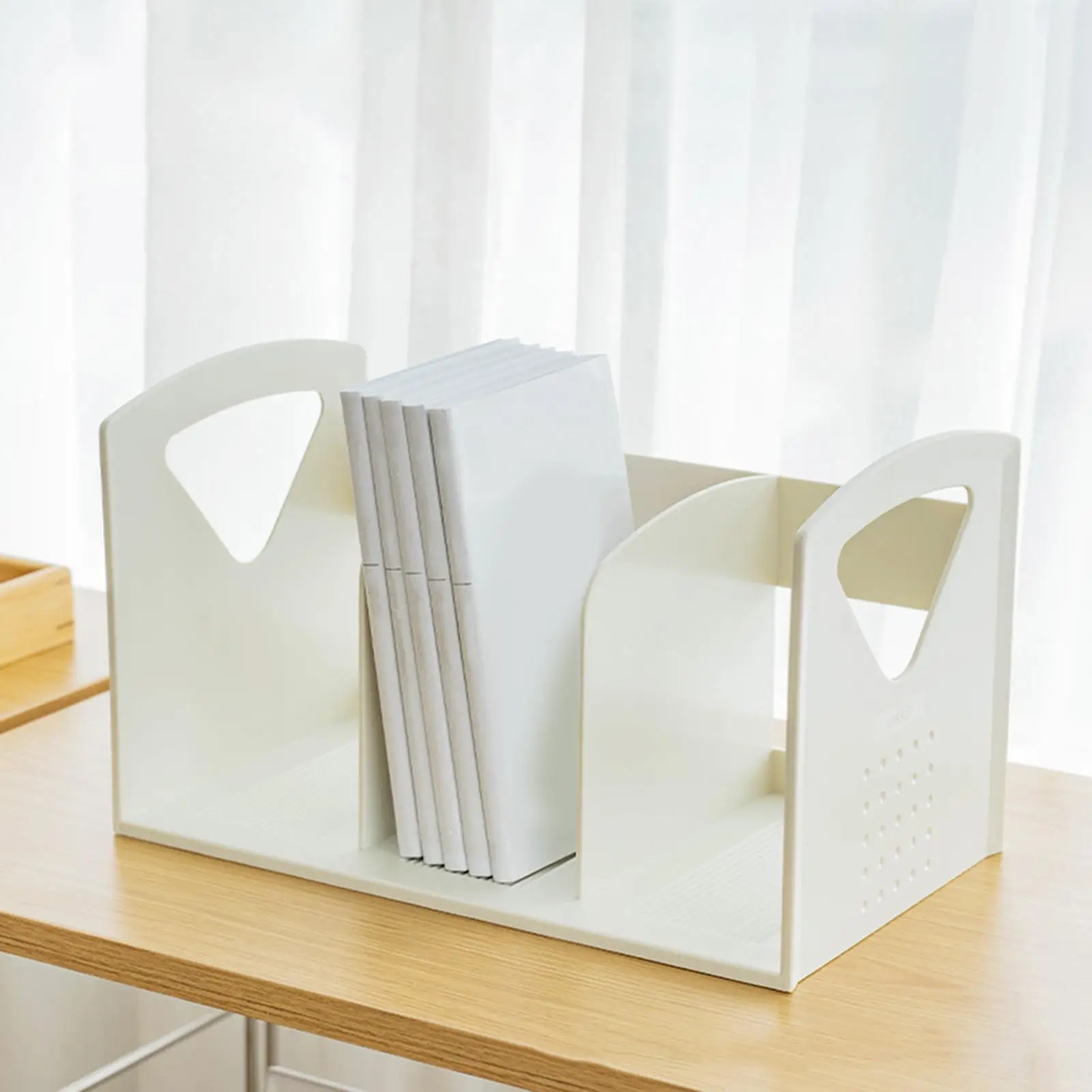 Bookends For Shelves Book Support Stand Bookshelf With 3 Compartments Holder Desk Organizer Office Accessories
