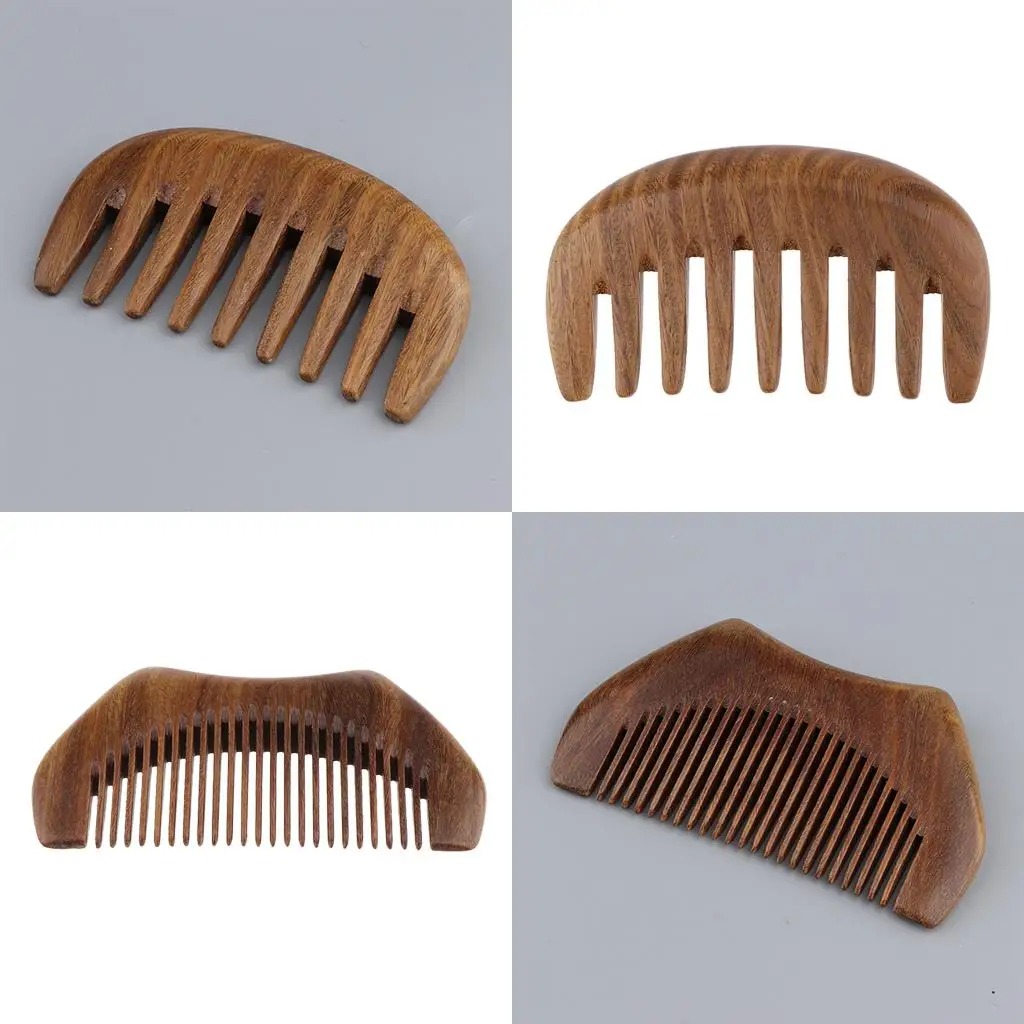 2pcs Handmade Polishing  Comb Scalp Massage Brush Detangle Comb
