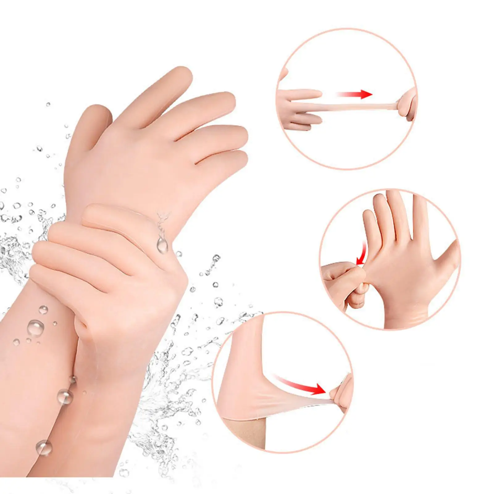 Full Finger Moisturizing Gloves Reusable Long Flexible Hand Protectors Silicone Gel Gloves Anti Cracking for Men Women Home Use