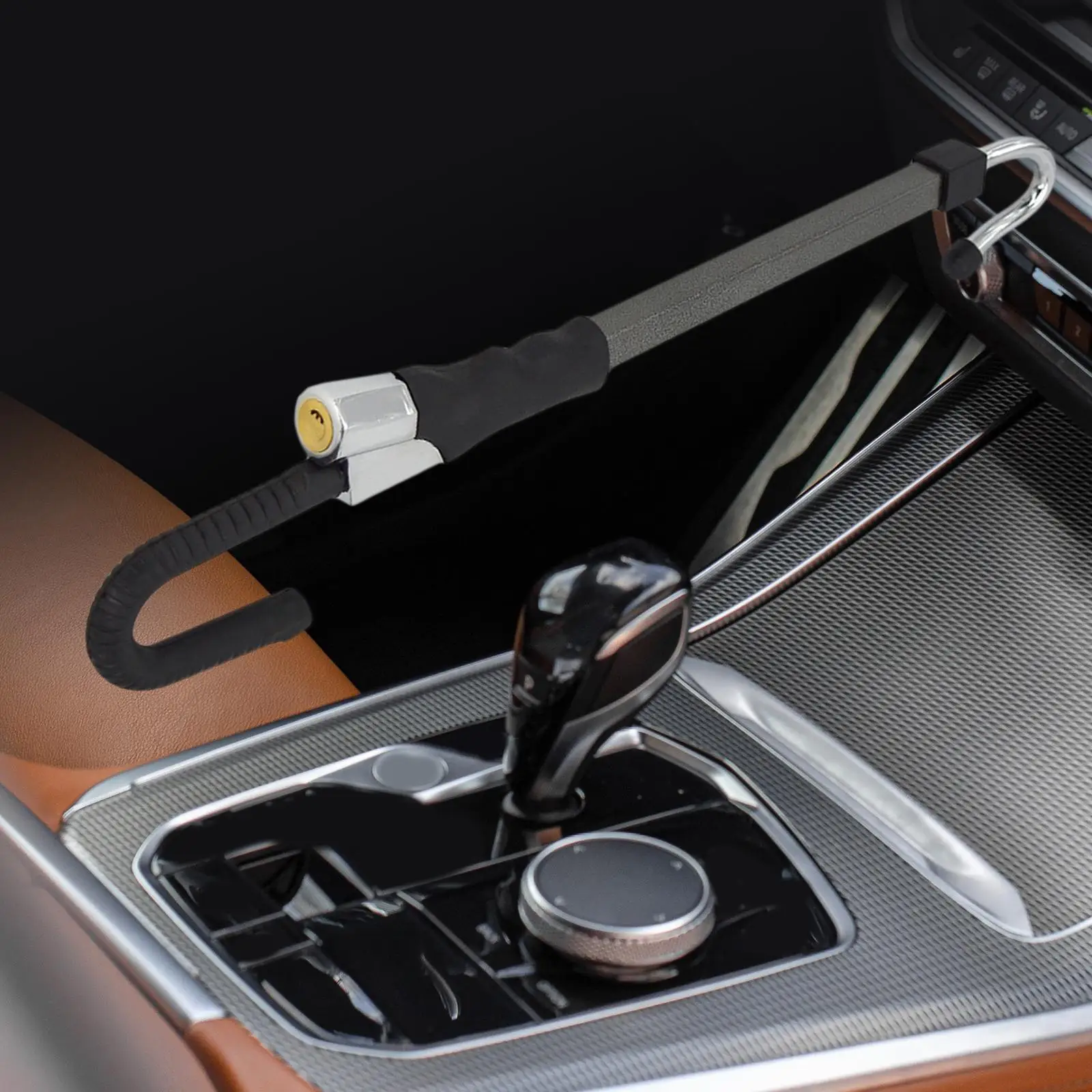 Trucks Car Steering Wheel to Brake Pedal Lock Adjustable Length Sturdy Easily Install Universal Accessory Vehicle Locking Device
