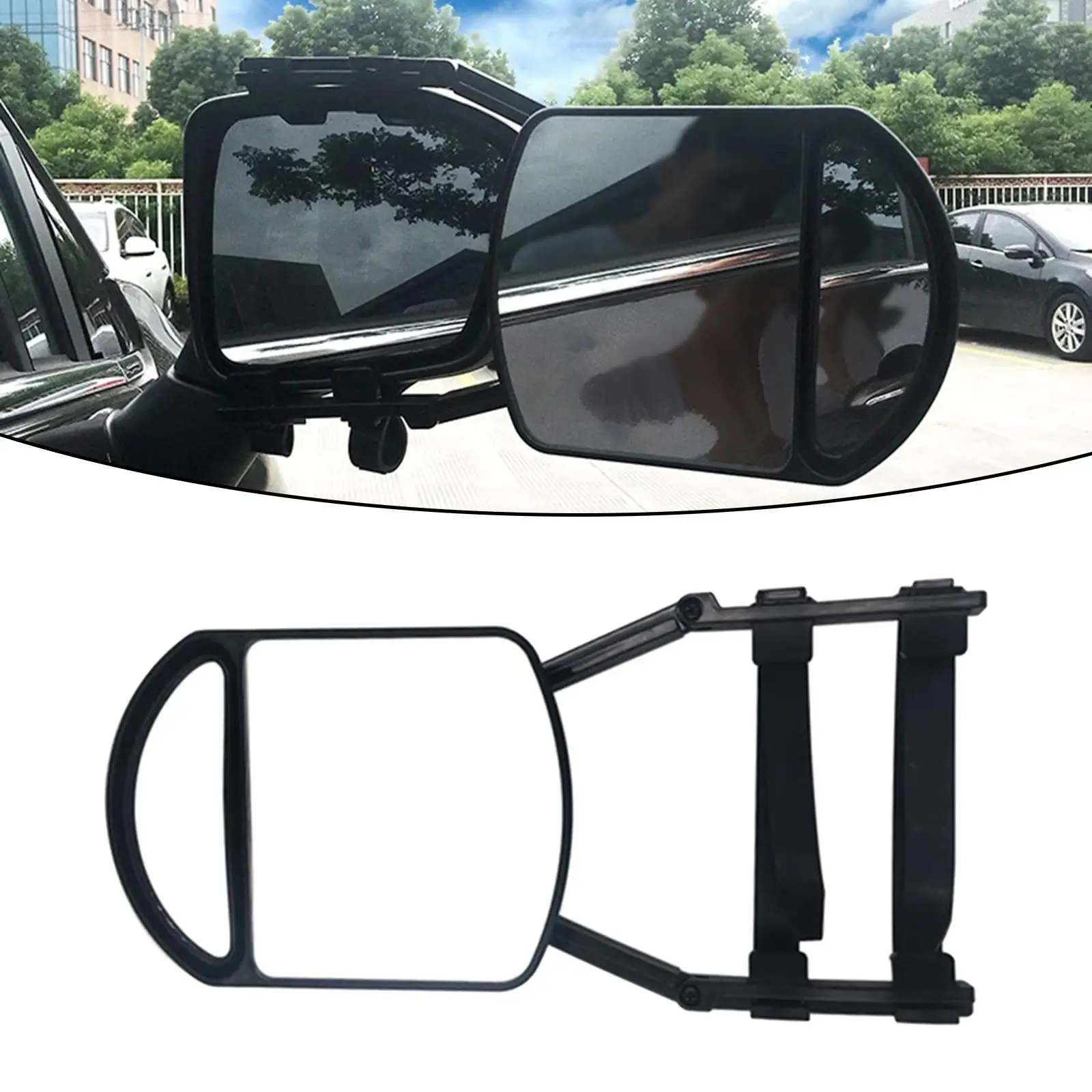 Universal Clamp On Towing Mirror Increase Visibility for Accessories