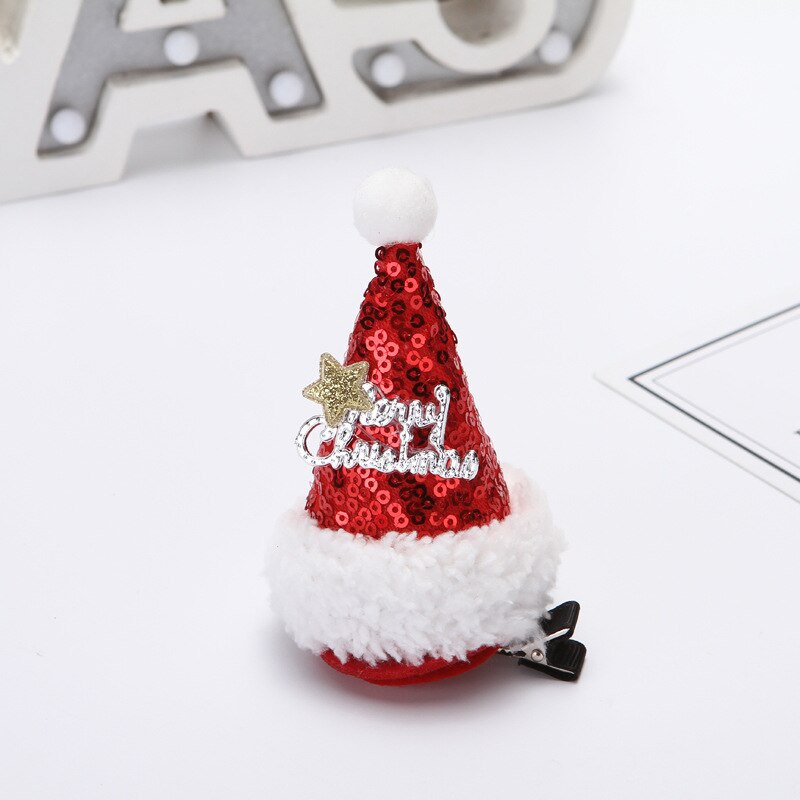 1Pc Weihnachten Erwachsene Kinder Haar Clip Santa Claus Geweih Haarnadel Clip Weihnachten Hut Geschenk Nette Haar Clip Zubehör – Detail 7