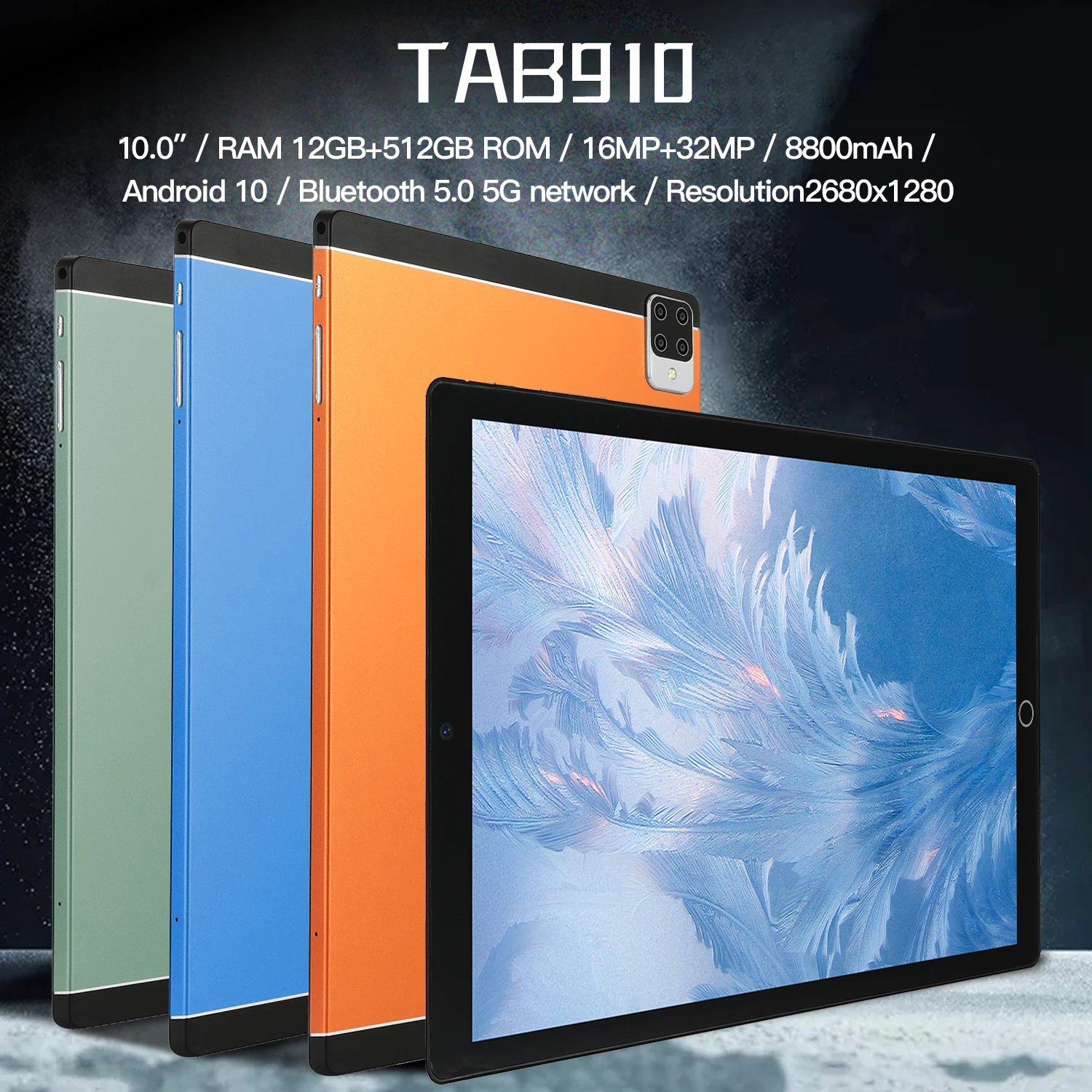 Global Version 10 Core Tab 910 Global Firmware Pad WIFI MTK6889 12GB 512GB PC Tablet Android 10 8800 mAh Google Play Tablette best tablet pc