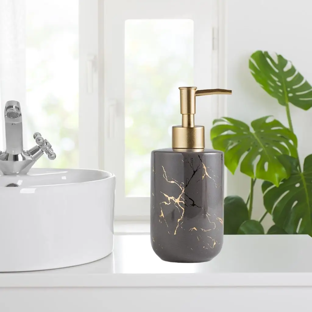 Ceramic Soap Dispenser Marble Pump Bottle Holder Accs