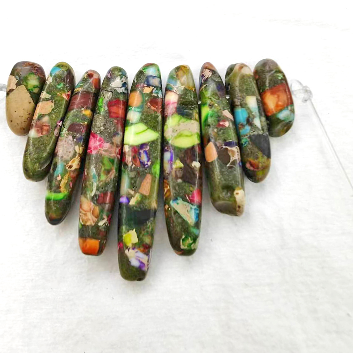 9 teile/satz Natürliche Kaiser Stein Perlen Ungeförmigen Anhänger Halskette DIY Schmuck Zubehör Großhandel – Detail 5