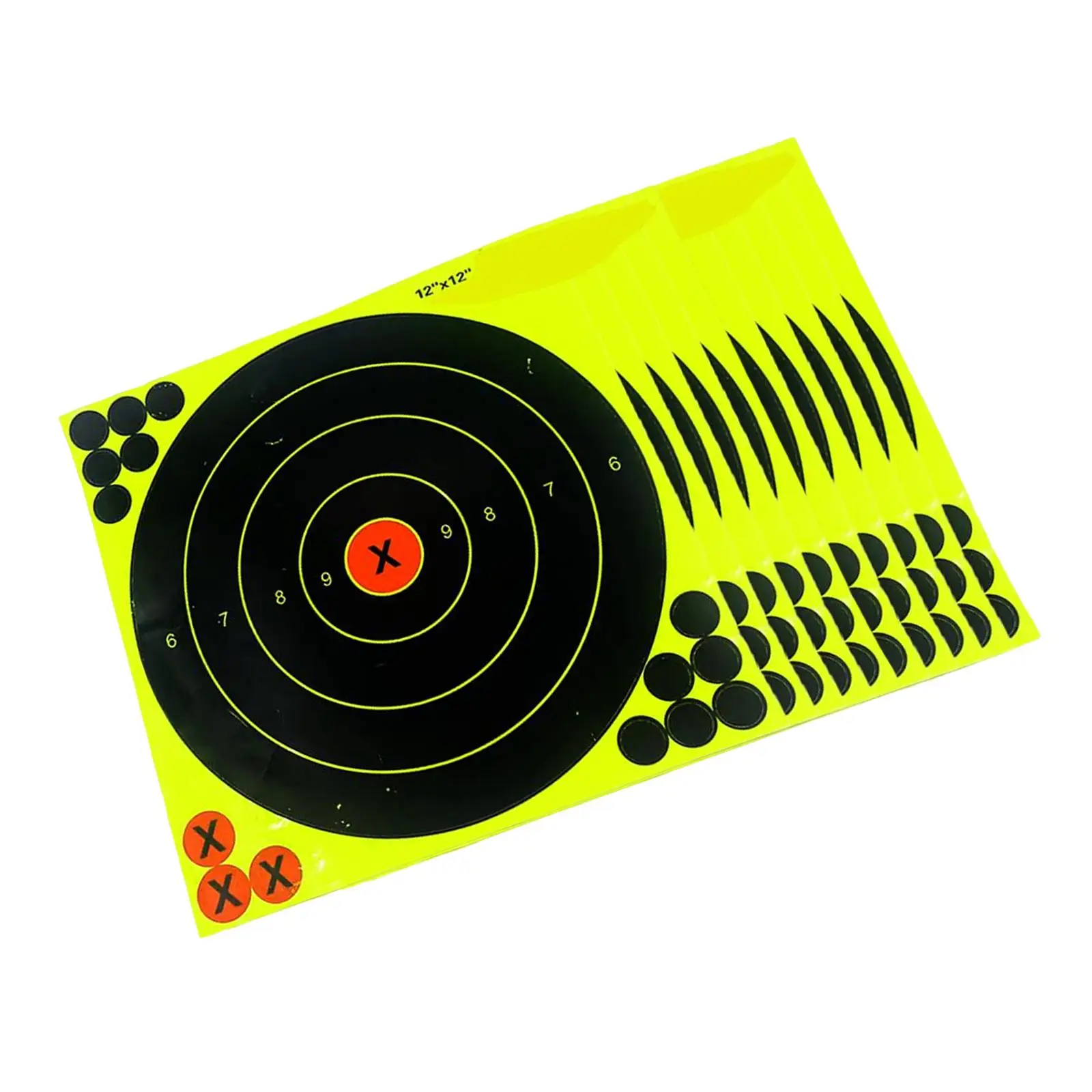 10x 12inch Shooting Targets Paper Sticker Splatter Reactive Adhesive Paste Paper Target for Indoor Garden Practice Accessories