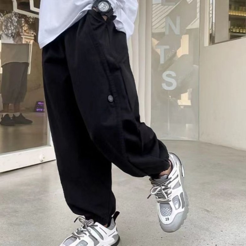 Jungen Frühling Herbst neue hohe Taille einfarbige Mode vielseitige westliche Stil bequeme Trend Kinder Kinder kleidung Hosen – Detail 7
