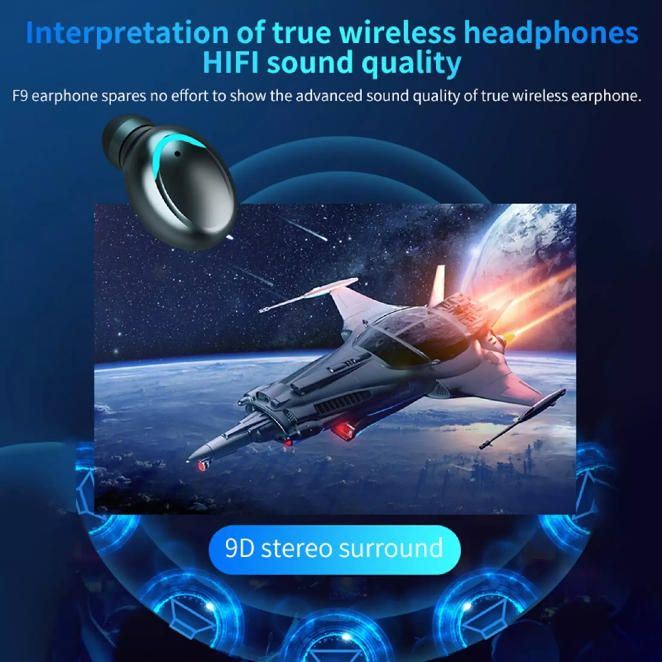 Title 4, F9-5 Wireless Bluetooth headset 5.3 Headphones ...