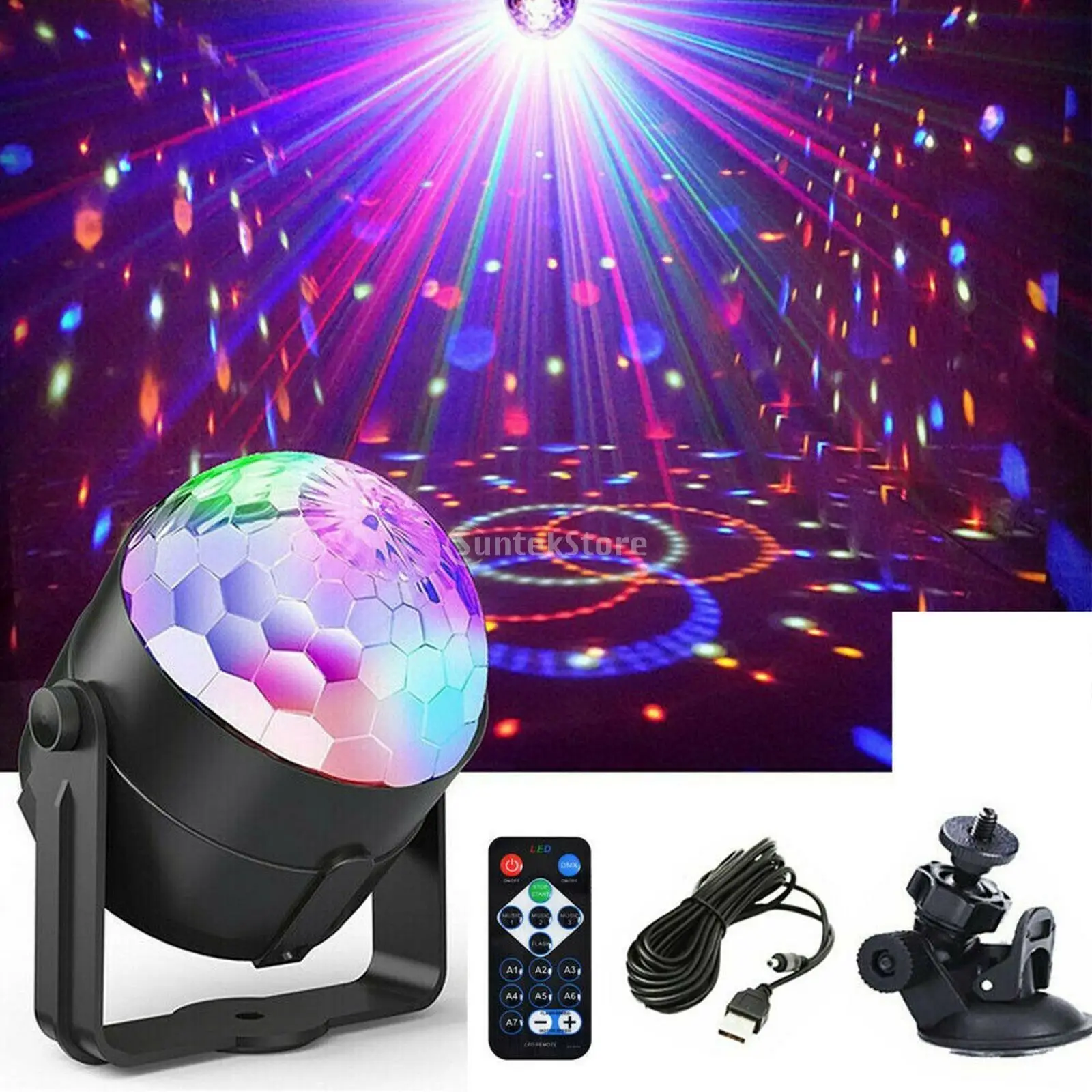 Party Lights , USB Powered Color  Lights Sound tivated with Remote Control  for Parties