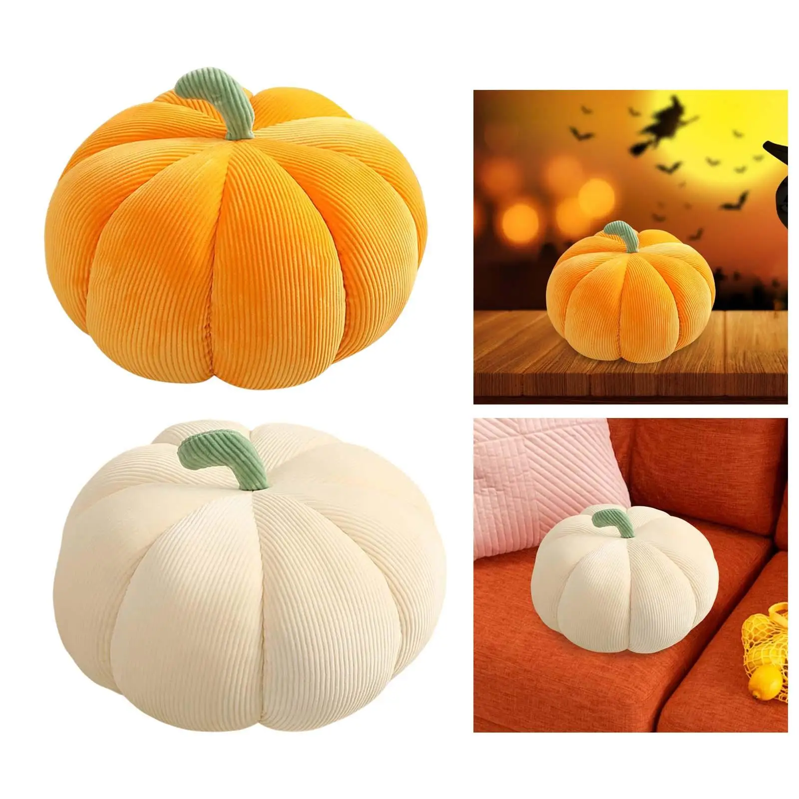 Plush Stuffed Pumpkin Throw Pillow Autumn Decoration Soft for Halloween