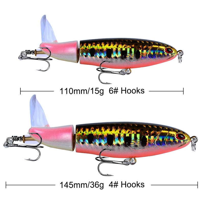 Hard Plopper, cauda giratória, Combater, 11cm, 14,5 centímetros, 8 Pcs Set