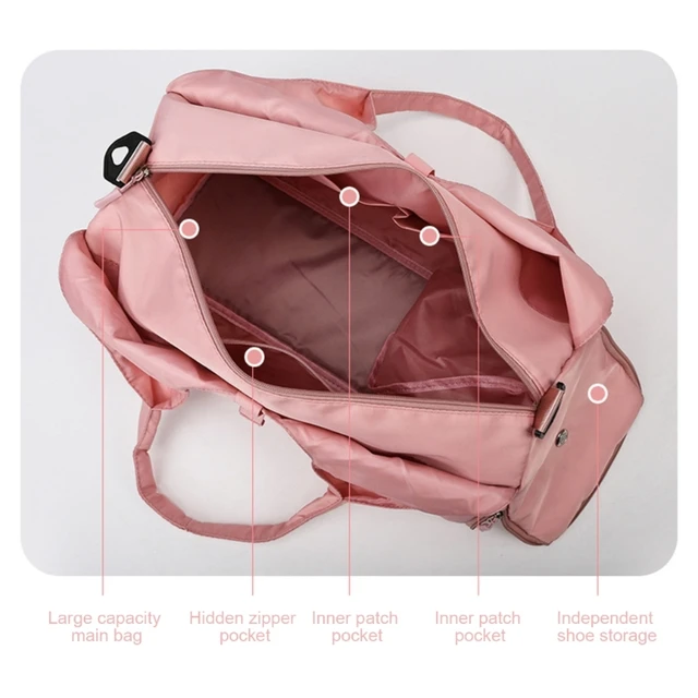 Gym Tote Bag with Shoe Compartment for Women Travel Duffel Bag