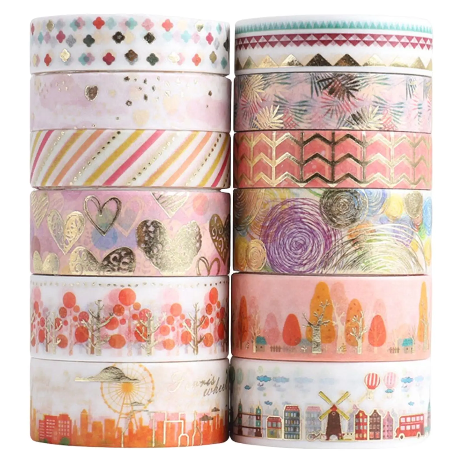 12 Rolls Washi Tape  Sticker Label for Stationery   Supplies Party Decorations Kids And dults
