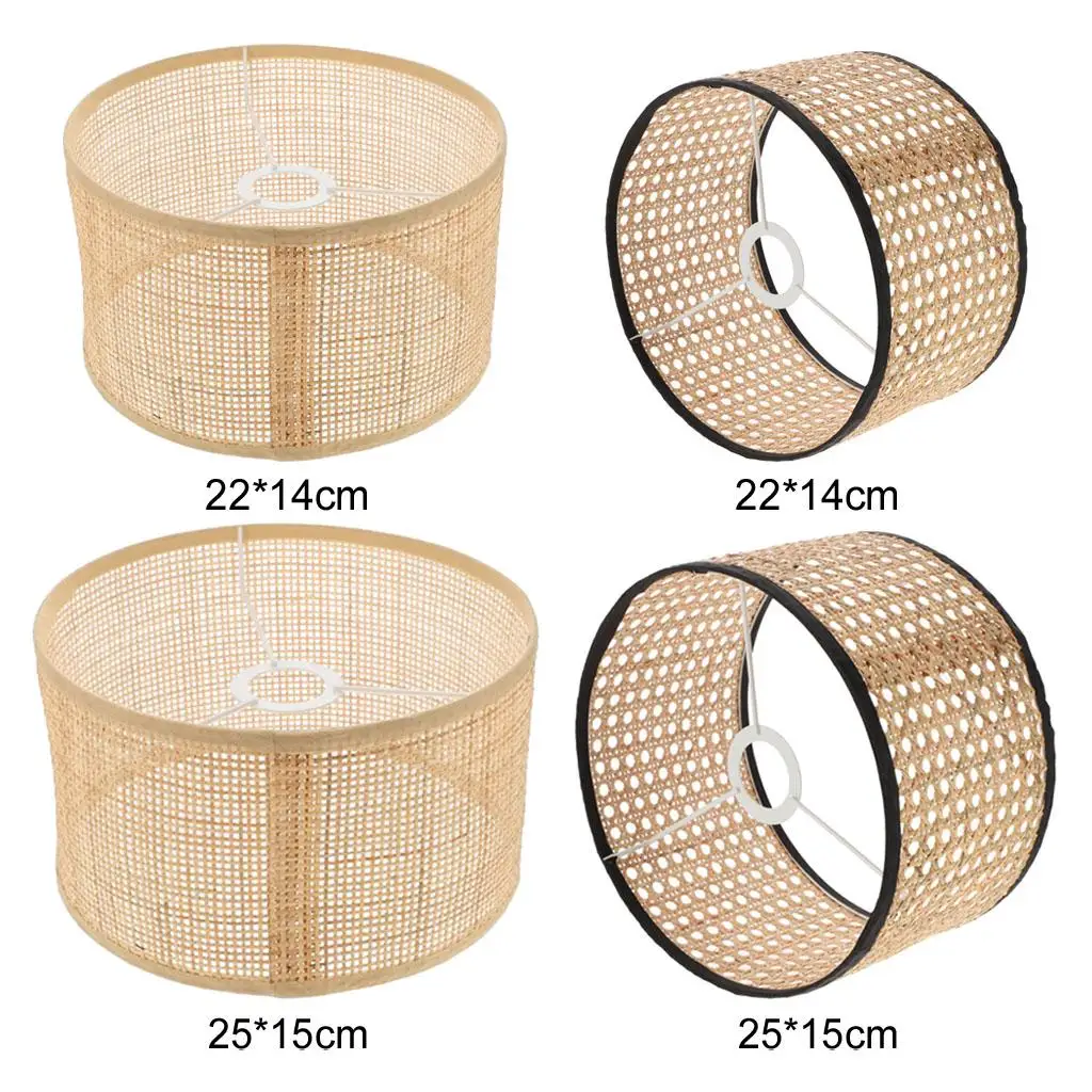Lamp Cover Modern Style Natural Home Decoration Handwoven Rattan table lamp Shade Lamp Decor for Teahouse Home Farmhouse 
