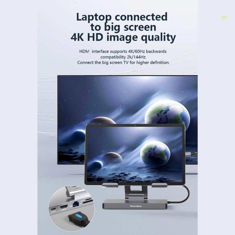 para laptop, estação doca 9 1, 8 1, hub 2xhdmi4k pd100w, dados