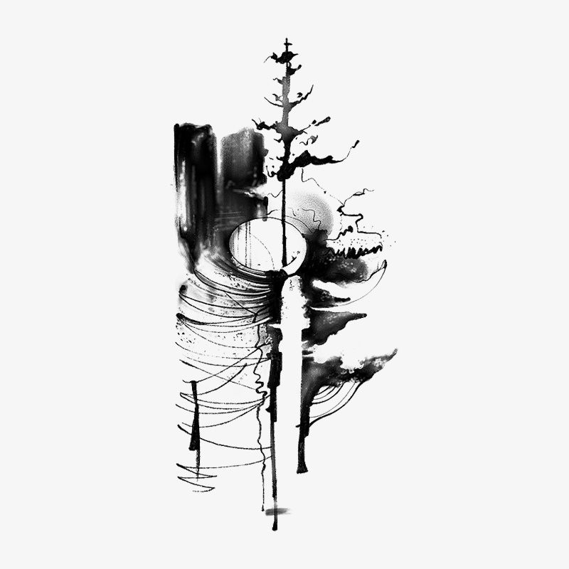 Kräuter tinte Baum Tattoo Aufkleber dauerhafte gefälschte Tätowierung für Frau Mann Arm temporäre Tätowierung Punk Kunst Faux Tattoos wasserdichte Tatuajes – Detail 2