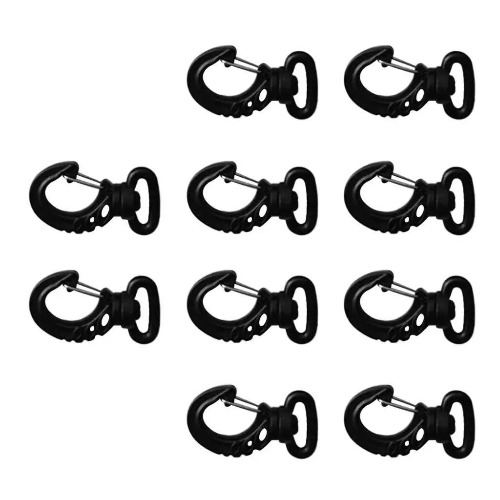 0 Multi Purpose Replacement Black  Scuba Diving Swivel Snap Hook Spring Clip for 2cm Webbing Strap