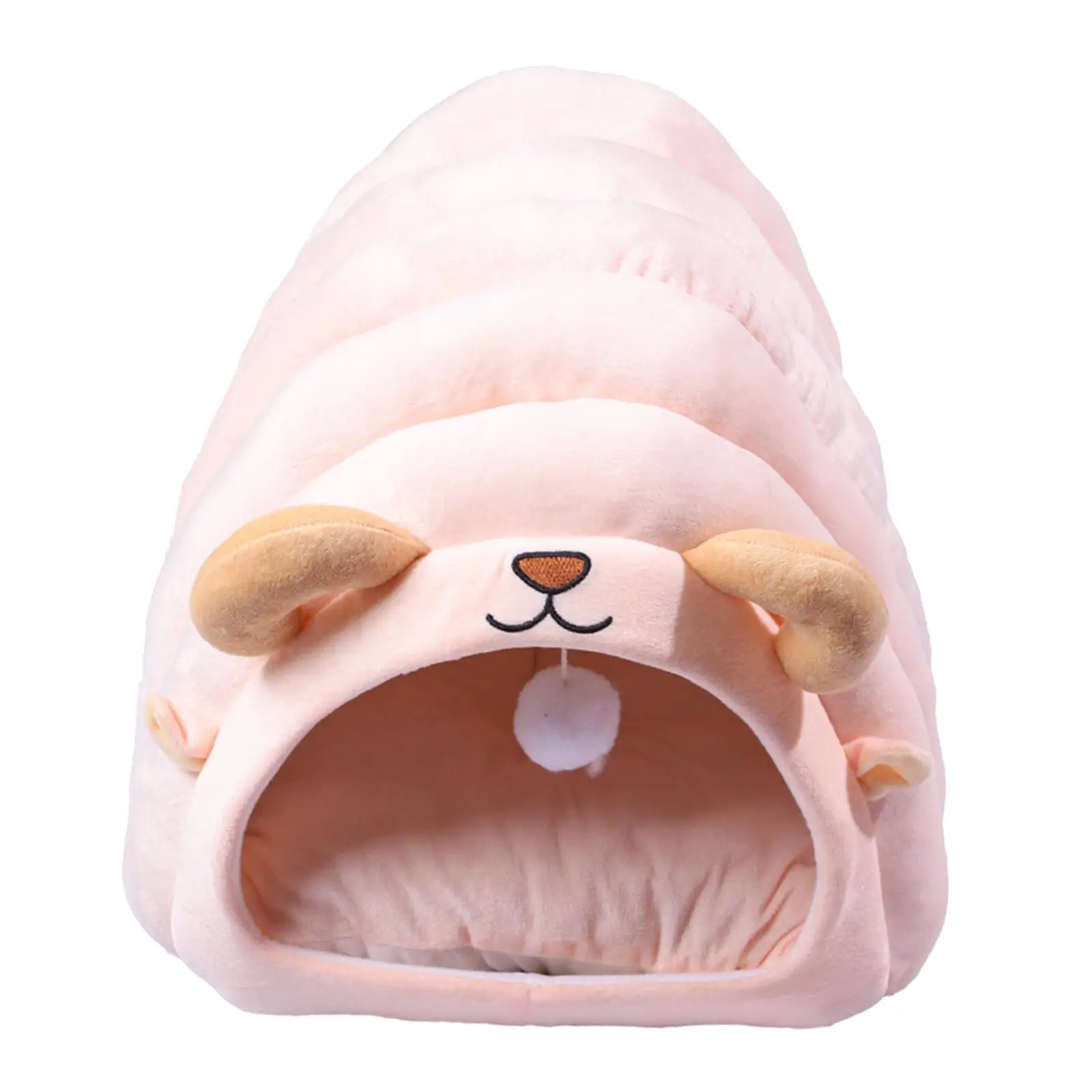 Cat Bed Non Slip Bottom with Removable Mat Washable Cave House Warm Bed Semi Enclosed Cat Nest Sleeping Bed for Rabbits Dogs Cat