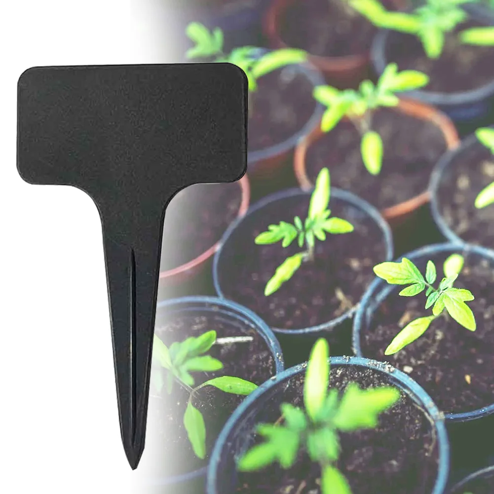 100pcs Writing Filling Farm Black Insert Garden Markers Vegetable Tags T Type Anti UV Waterproof Nursery PP Plastic Plant Labels