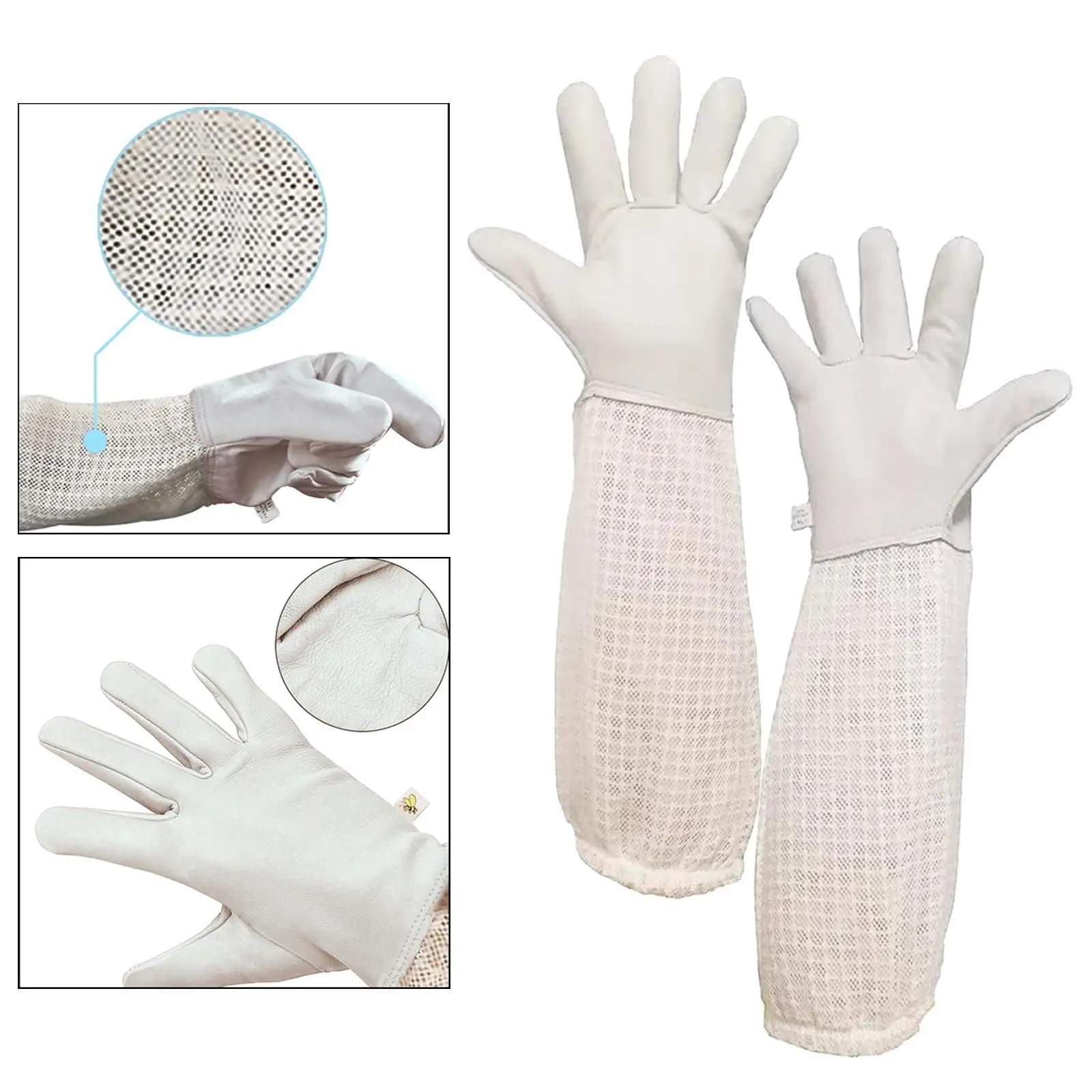 Professional Beekeeping Glove Anti Sting Comfortable Protective Sleeves for Men