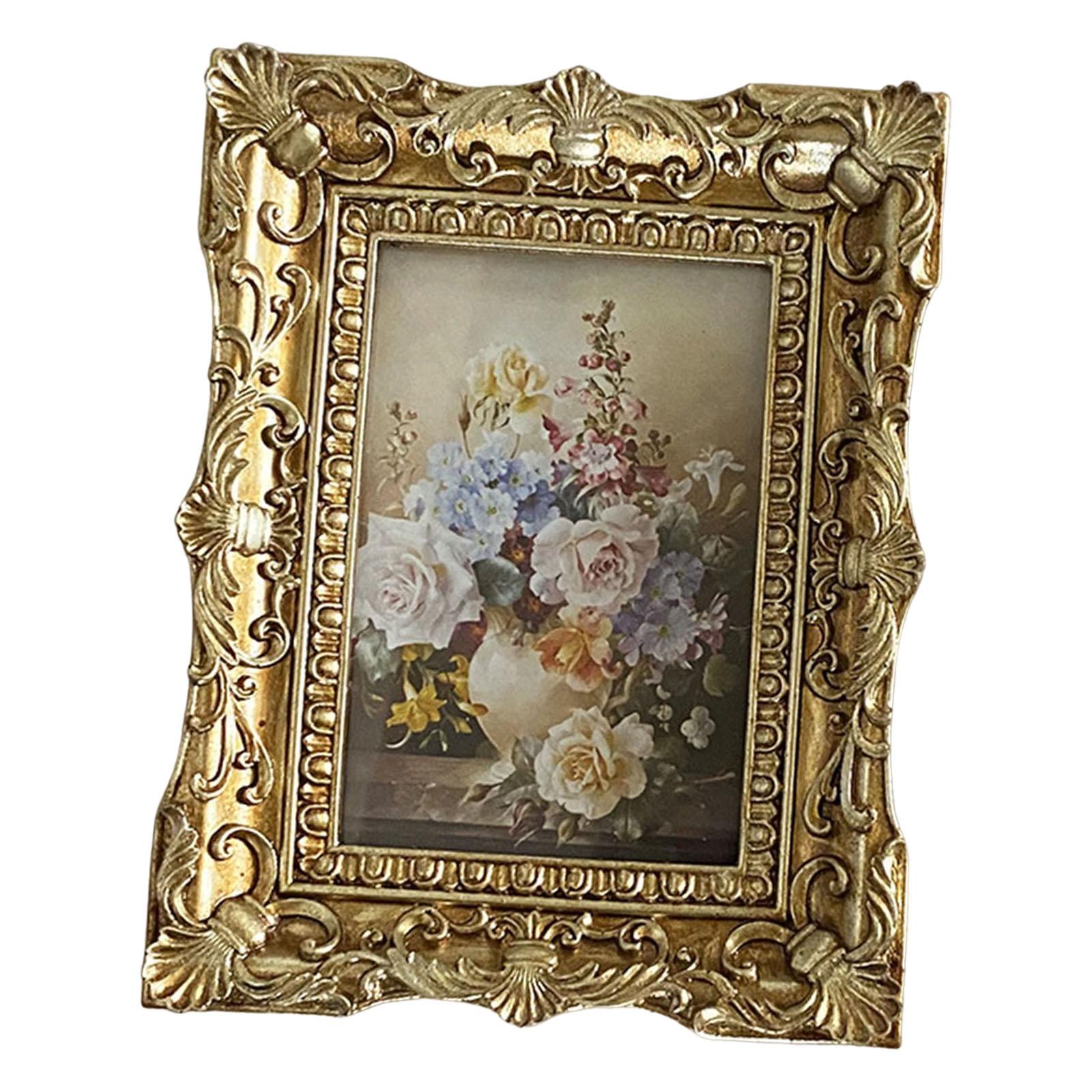 Photo Frame Picture Display Holder Tabletop Hanging Ornate for Holiday Decor