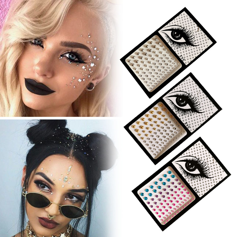 Best of Fashion Women Rhinestone Face Tattoos Jewel Pearl Eyes Makeup Crystal Glitters For The Face Jewelry Eyes Temporary Stickers Reviews & Tips