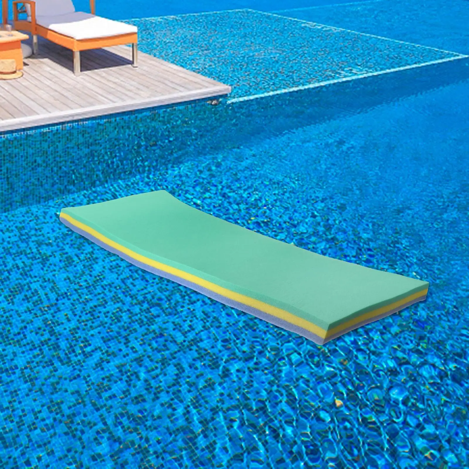 Unsinkable Floating Pool Mattress Foam Lake Swim Mat High Density Foam Three Layers Float Pad Sunbath Drifting Pad Bed