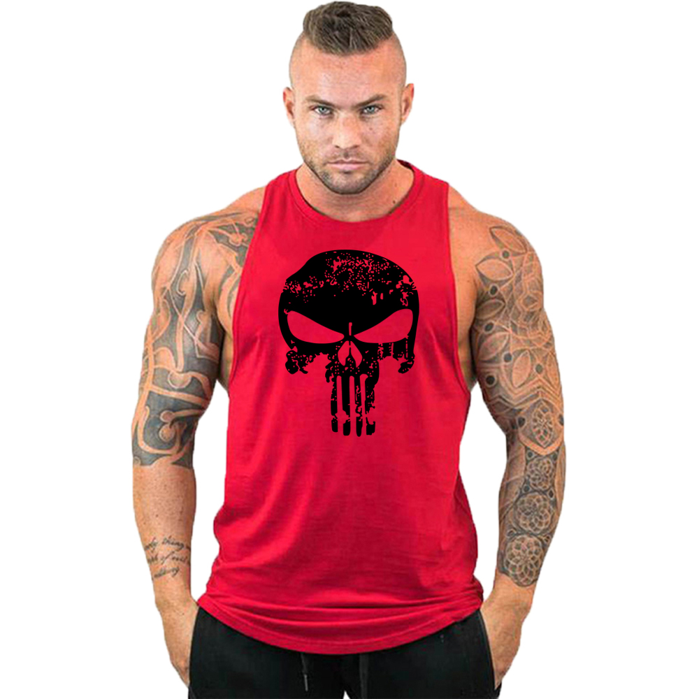 Tier Fitness Kleidung Bodybuilding Shirt Männer Top für Fitness ärmellose Sweatshirt Gym T-Shirts Schädel Mann Männer Weste Stringer – Detail 17