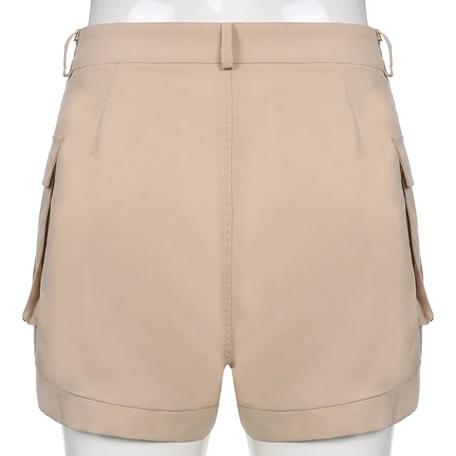 Pantalones Cargo informales para mujer, Shorts de cintura alta con