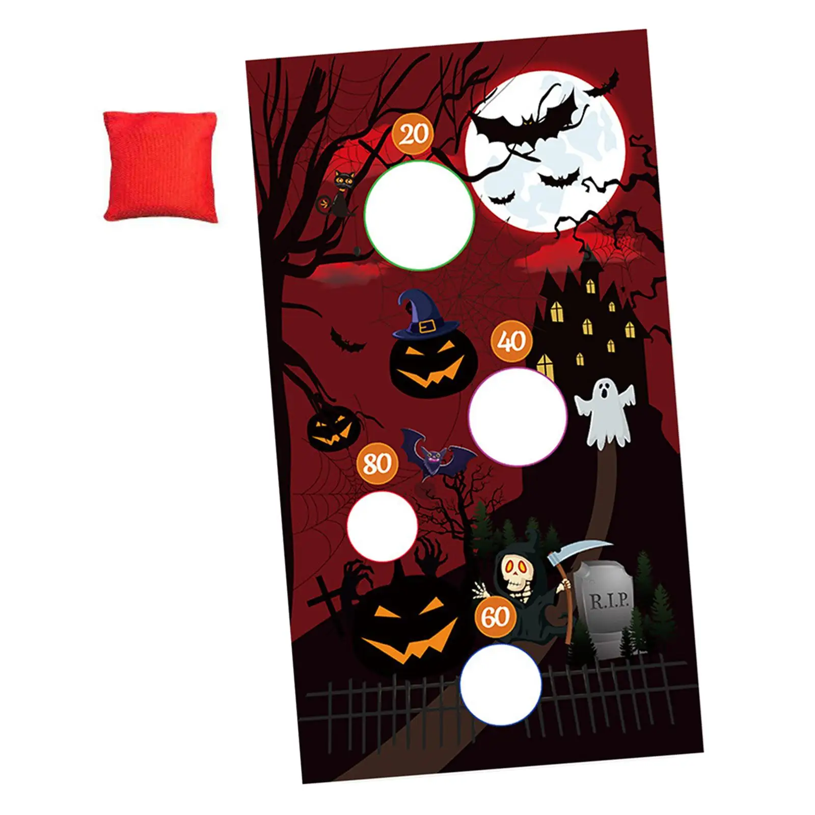 Pumpkin Halloween Toss Game Family Gathering Games Toys Toss Games Banner Set for Activities Camping Outside Indoor