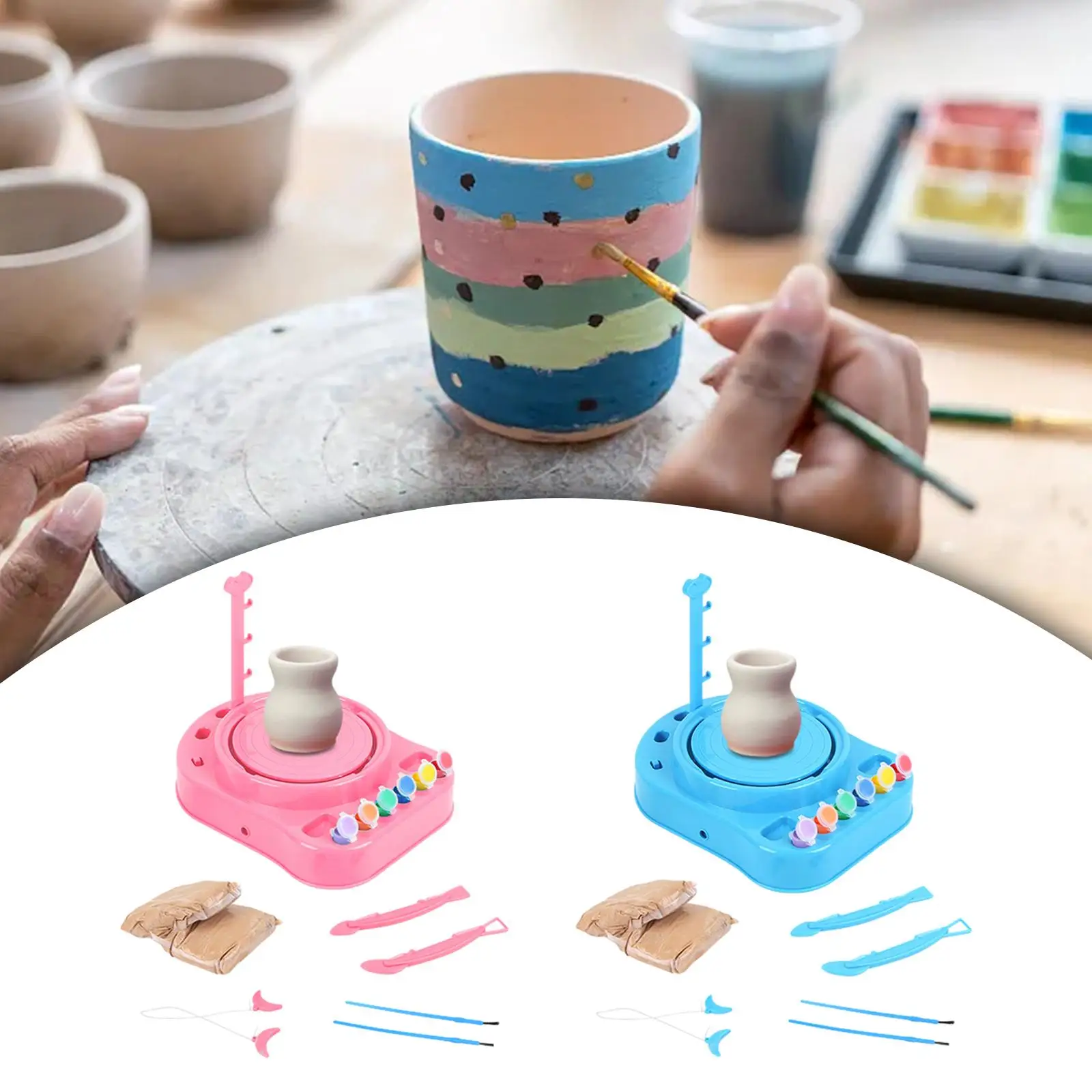Pottery Wheel for Kids Mini Handmade Ceramic Pottery Machine for Prechool