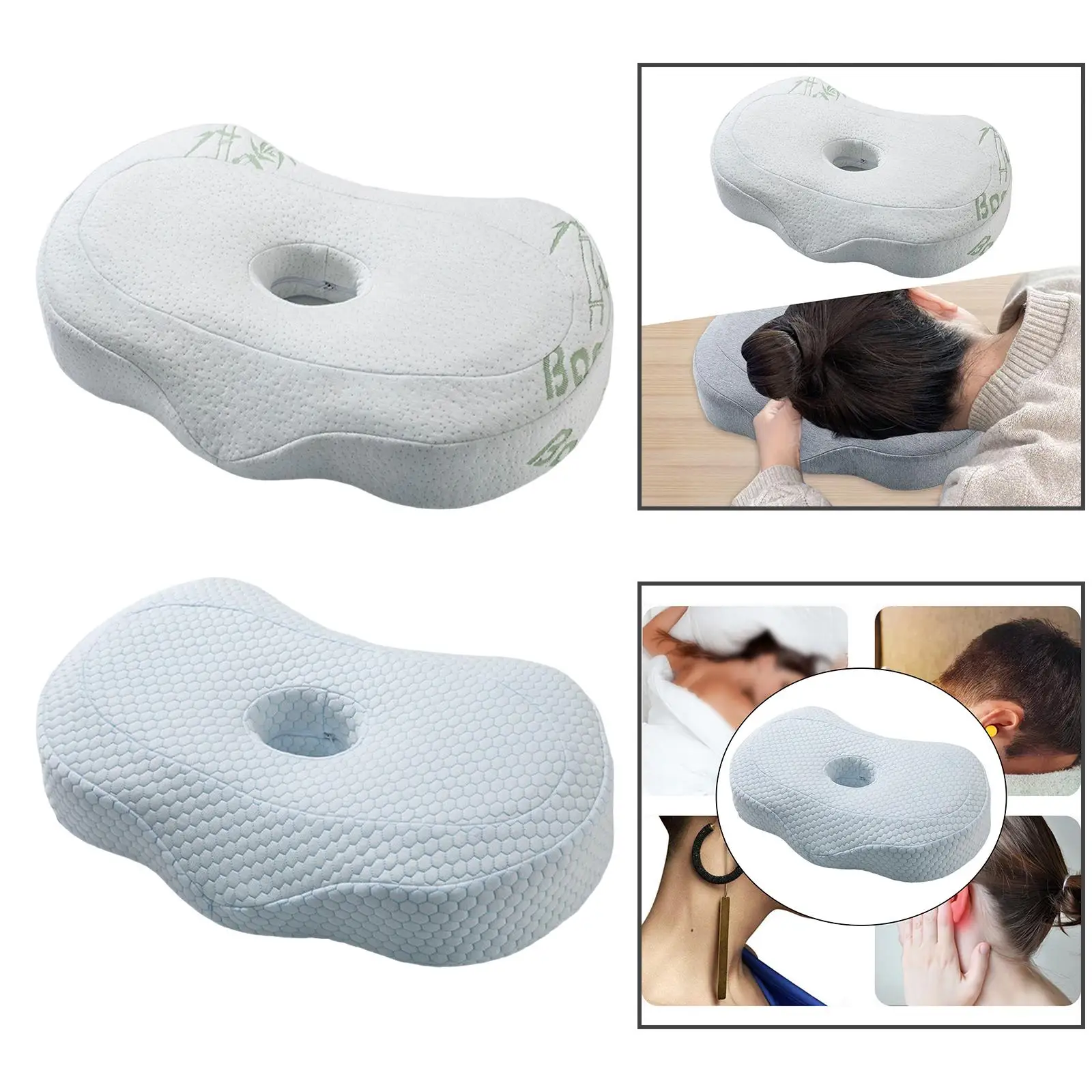 Side Sleeping pillow Protector Ear Piercing Pillow for Traveling Camping Backpacking
