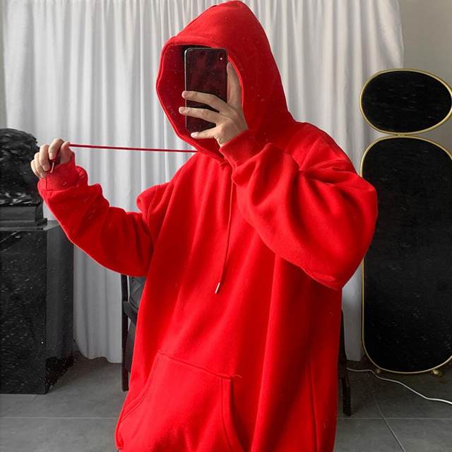 Pullover Sweatshirt Drawstring Breathable Warm Solid Color Unisex Plush  Lined Pullover Hoodie Oversized Hoodie for Work - AliExpress