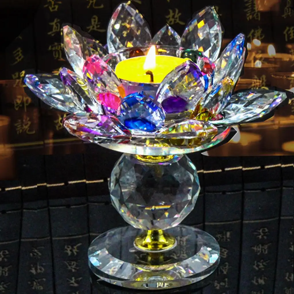  Lotus Candle  Creative Decoration Clear Lotus Flower Candle Tealight Holder Candlestick Votive Candle Holder