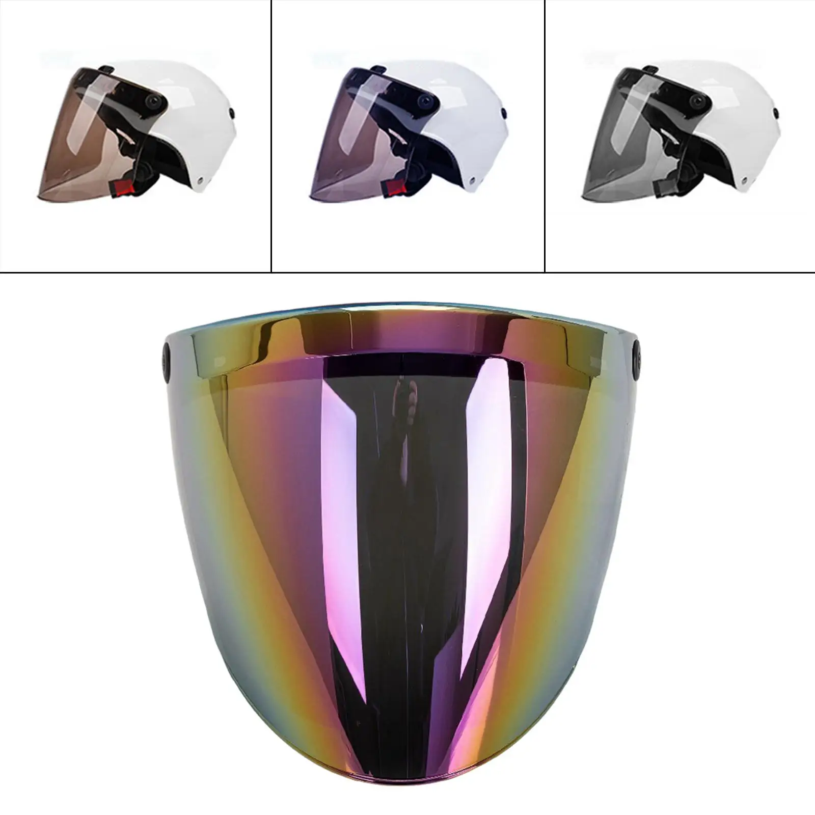 Motorcycle Helmets Visor Flip up Windproof Sun Shield Face Shield Lens Fits for 3-Snap Universal